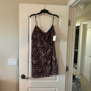 Sanctuary spaghetti strap print wrap dress